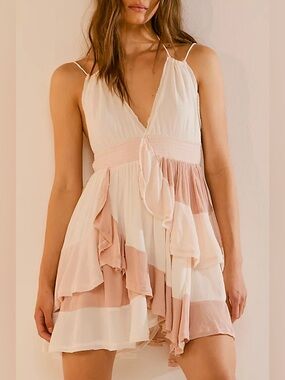 Free People | Dresses | Free People Delia Asymmetric Raw Hem Cotton Dress  Size S
